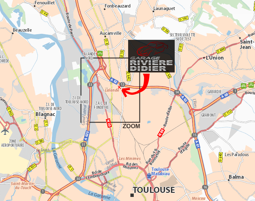 Carte situant le garage