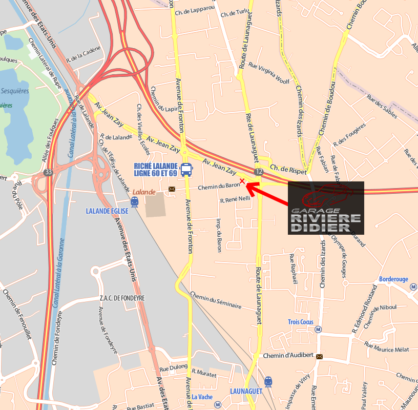 Carte situant le garage